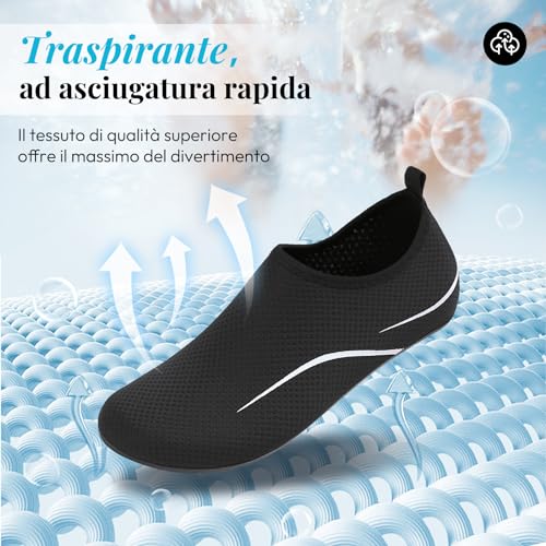 RUOMU Chaussures d'eau pour Sport Aquatique Femmes Hommes Gris Gr.34-47 EU  
RUOMU Chaussures d'eau Séchage Rapide Antid