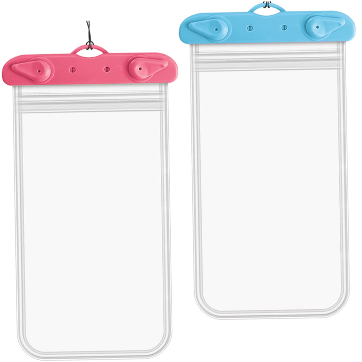 Mikinona Pochette Étanche pour Téléphone à Protection Waterproof 2 Pièces Transparente avec Cordon pour Activités Aquati